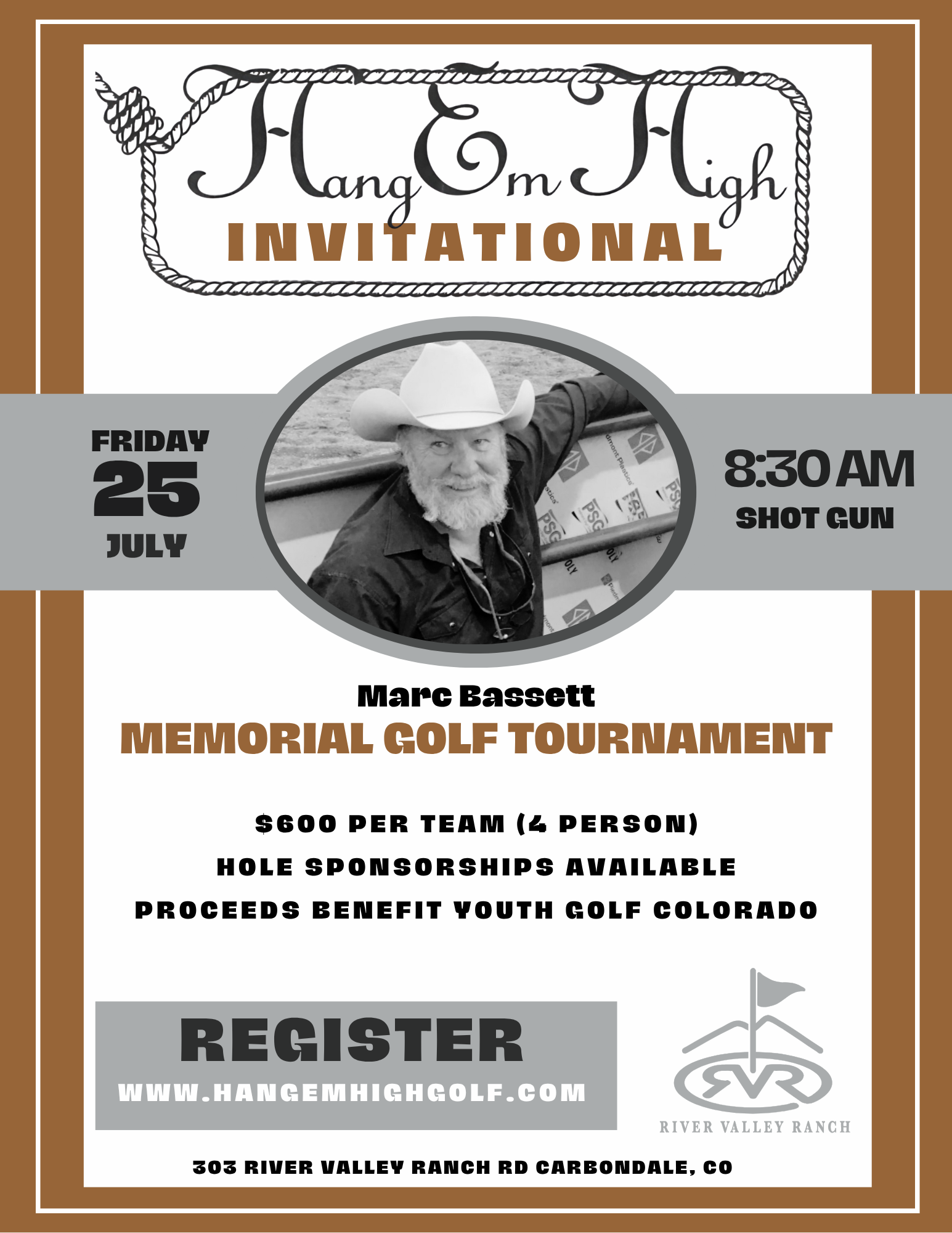 Marc Bassett memorial golf tournament RVR